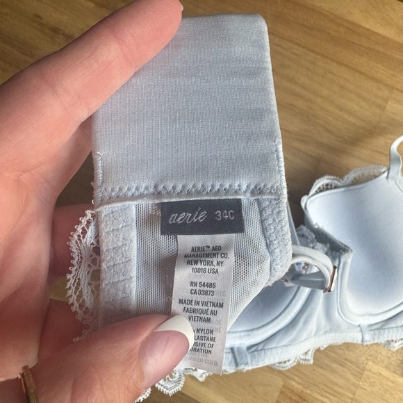 Aerie Light Blue Lace Push Up Bra Size 34C - Picture 3 of 3